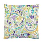 Purple, Green, Yellow Hippie Flowers Pattern, zz0104 Standard Cushion Case (Two Sides) Front