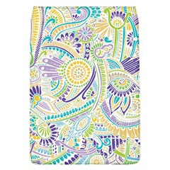 Purple, Green, Yellow Hippie Flowers Pattern, Zz0104 Removable Flap Cover (l) by Zandiepants