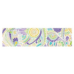 Purple, Green, Yellow Hippie Flowers Pattern, Zz0104 Satin Scarf (oblong) by Zandiepants