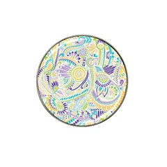 Purple, Green, Yellow Hippie Flowers Pattern, Zz0104, Hat Clip Ball Marker (10 Pack) by Zandiepants