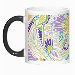 Purple, Green, Yellow Hippie Flowers Pattern, Zz0104, Morph Mug by Zandiepants