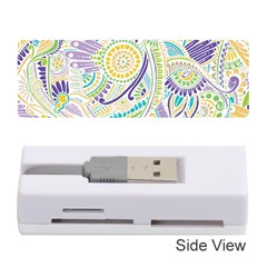 Purple, Green, Yellow Hippie Flowers Pattern, Zz0104, Memory Card Reader (stick) by Zandiepants