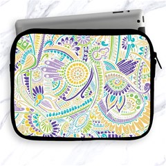 Purple, Green, Yellow Hippie Flowers Pattern, Zz0104, Apple Ipad 2/3/4 Zipper Case by Zandiepants