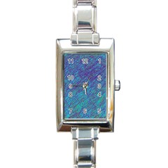 Blue Pattern Rectangle Italian Charm Watch by Valentinaart