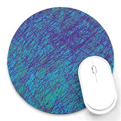 Blue Pattern Round Mousepads