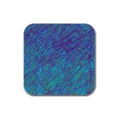 Blue Pattern Rubber Square Coaster (4 Pack) 