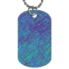 Blue Pattern Dog Tag (one Side) by Valentinaart