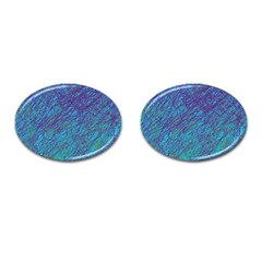 Blue Pattern Cufflinks (oval)