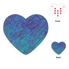 Blue Pattern Playing Cards (heart) 