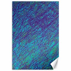 Blue Pattern Canvas 12  X 18  