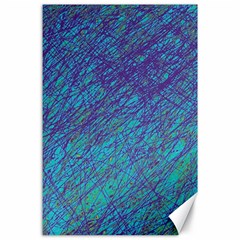 Blue Pattern Canvas 24  X 36 