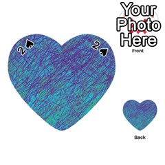 Blue Pattern Playing Cards 54 (heart) 