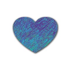 Blue Pattern Heart Coaster (4 Pack) 