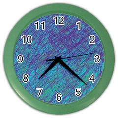 Blue Pattern Color Wall Clocks