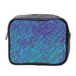 Blue pattern Mini Toiletries Bag 2-Side Front