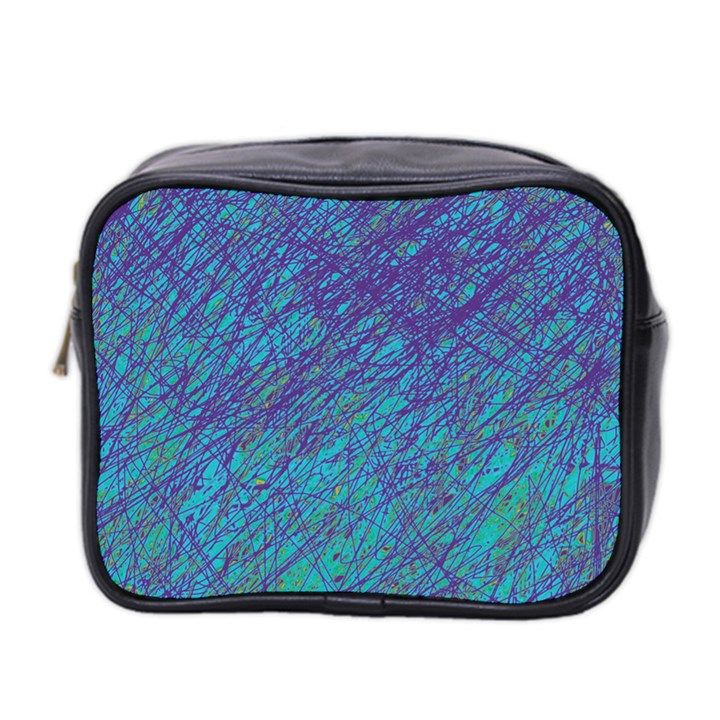 Blue pattern Mini Toiletries Bag 2-Side