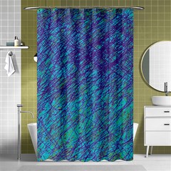 Blue Pattern Shower Curtain 48  X 72  (small) 