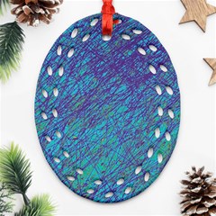 Blue Pattern Ornament (oval Filigree) 