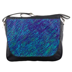 Blue Pattern Messenger Bags