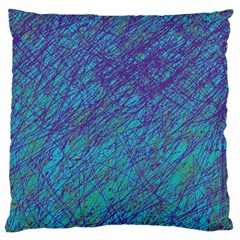 Blue Pattern Large Cushion Case (one Side)