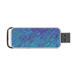 Blue Pattern Portable Usb Flash (one Side) by Valentinaart