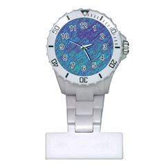 Blue Pattern Plastic Nurses Watch