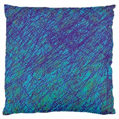 Blue Pattern Large Flano Cushion Case (one Side) by Valentinaart