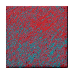 Red And Blue Pattern Tile Coasters