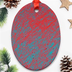 Red And Blue Pattern Ornament (oval) 