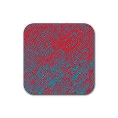 Red And Blue Pattern Rubber Coaster (square)  by Valentinaart