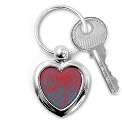 Red And Blue Pattern Key Chains (heart)  by Valentinaart