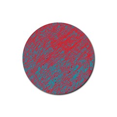 Red And Blue Pattern Rubber Coaster (round)  by Valentinaart