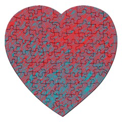 Red And Blue Pattern Jigsaw Puzzle (heart)