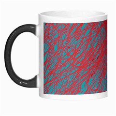 Red And Blue Pattern Morph Mugs by Valentinaart