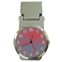 Red And Blue Pattern Money Clip Watches