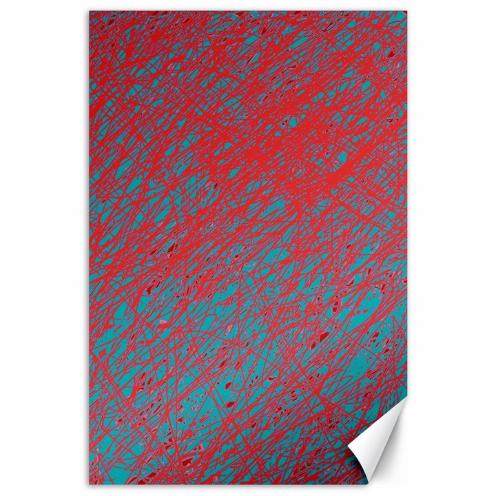 Red and blue pattern Canvas 24  x 36 