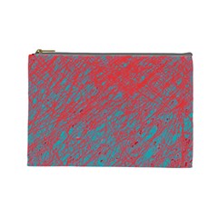 Red And Blue Pattern Cosmetic Bag (large) 