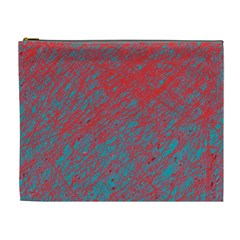 Red And Blue Pattern Cosmetic Bag (xl)