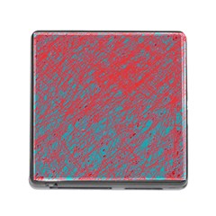 Red And Blue Pattern Memory Card Reader (square) by Valentinaart