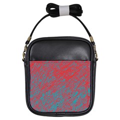 Red And Blue Pattern Girls Sling Bags