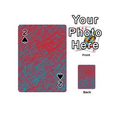 Red And Blue Pattern Playing Cards 54 (mini)  by Valentinaart