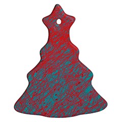 Red And Blue Pattern Christmas Tree Ornament (2 Sides)