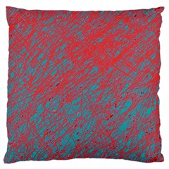 Red And Blue Pattern Large Cushion Case (one Side)