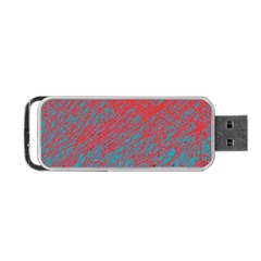 Red And Blue Pattern Portable Usb Flash (two Sides)