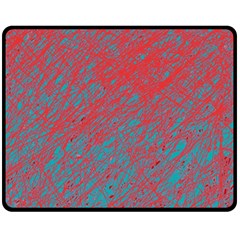 Red And Blue Pattern Double Sided Fleece Blanket (medium)  by Valentinaart