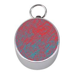 Red And Blue Pattern Mini Silver Compasses