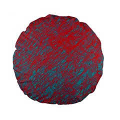 Red And Blue Pattern Standard 15  Premium Flano Round Cushions