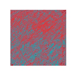 Red And Blue Pattern Small Satin Scarf (square)