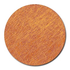 Orange Pattern Round Mousepads by Valentinaart