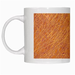 Orange Pattern White Mugs